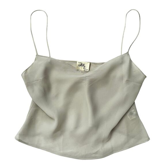 Vintage 90s / Y2K Milly Sheer Tank Top Gray // Size 10 Medium - Picture 1 of 7